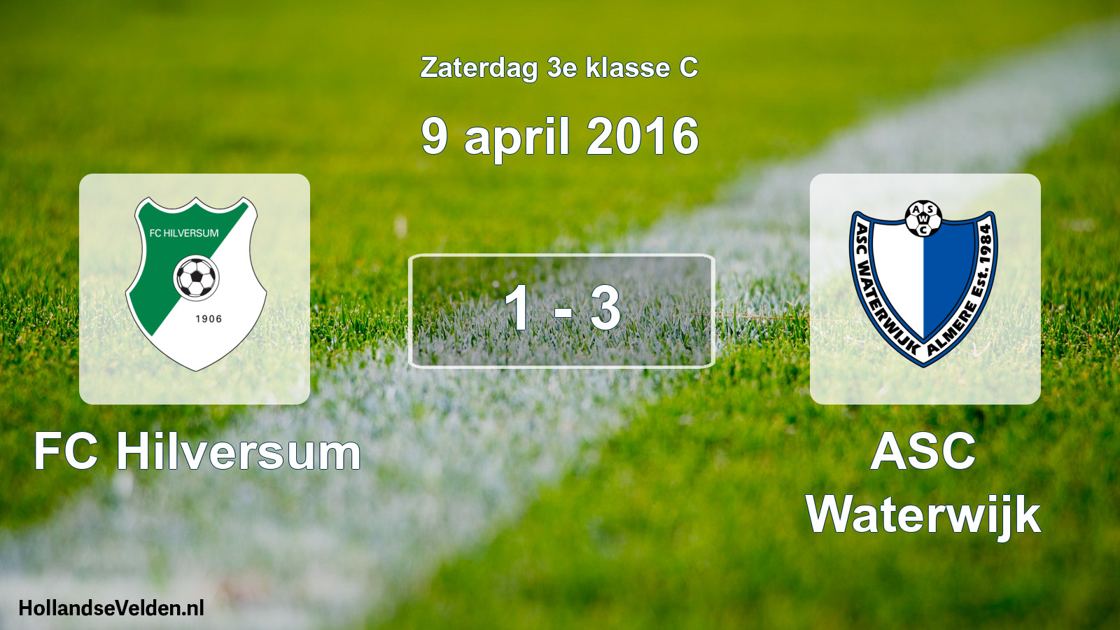 Total number of matches played: FC Hilversum - ASC Waterwijk 1 - 3 (9 April 2016)