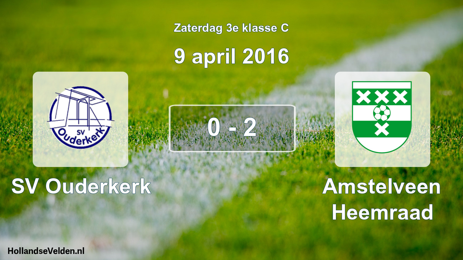 Total number of matches played: SV Ouderkerk - Amstelveen Heemraad 0 - 2 (9 April 2016)