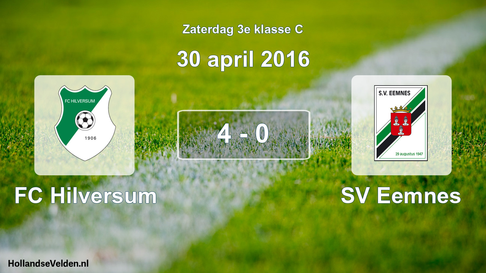 Total number of matches played: FC Hilversum - SV Eemnes 4 - 0 (30 April 2016)