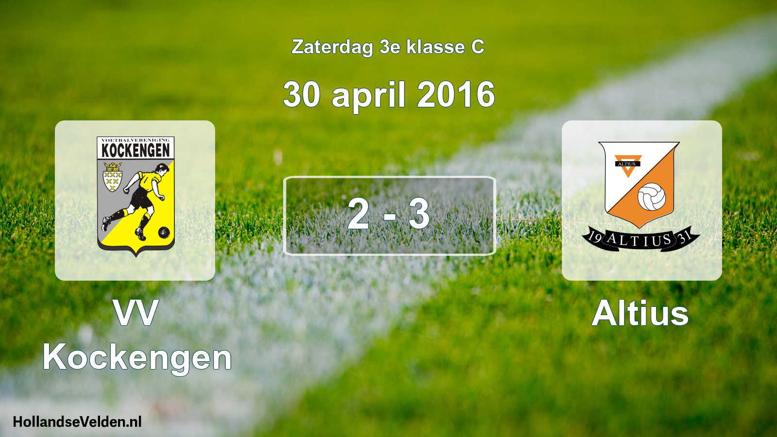 Total number of matches played: VV Kockengen - Altius 2 - 3 (30 April 2016)