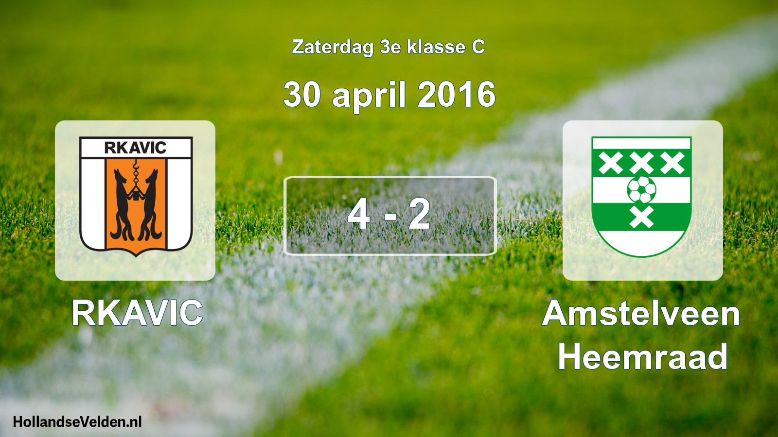 Total number of matches played: RKAVIC - Amstelveen Heemraad 4 - 2 (30 April 2016)