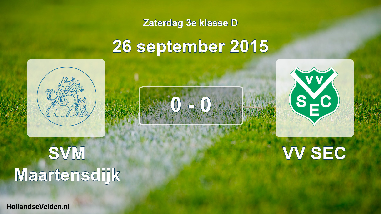Total number of matches played: SVM Maartensdijk - VV SEC 0 - 0 (26 September 2015)
