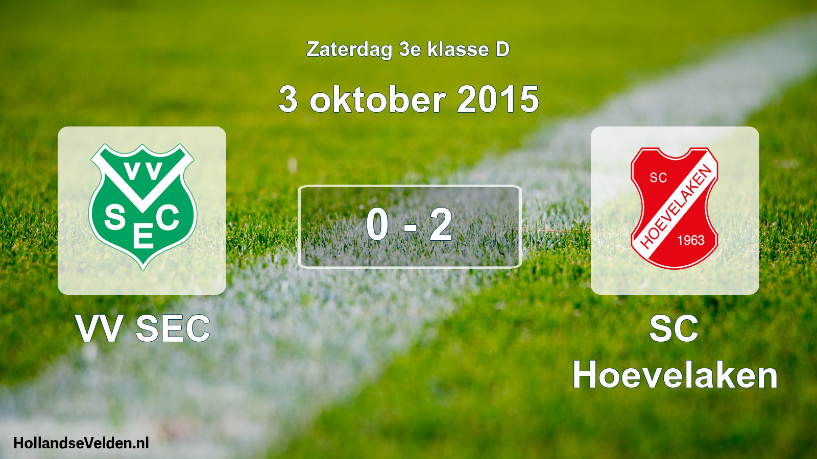 Total number of matches played: VV SEC - SC Hoevelaken 0 - 2 (3 October 2015)