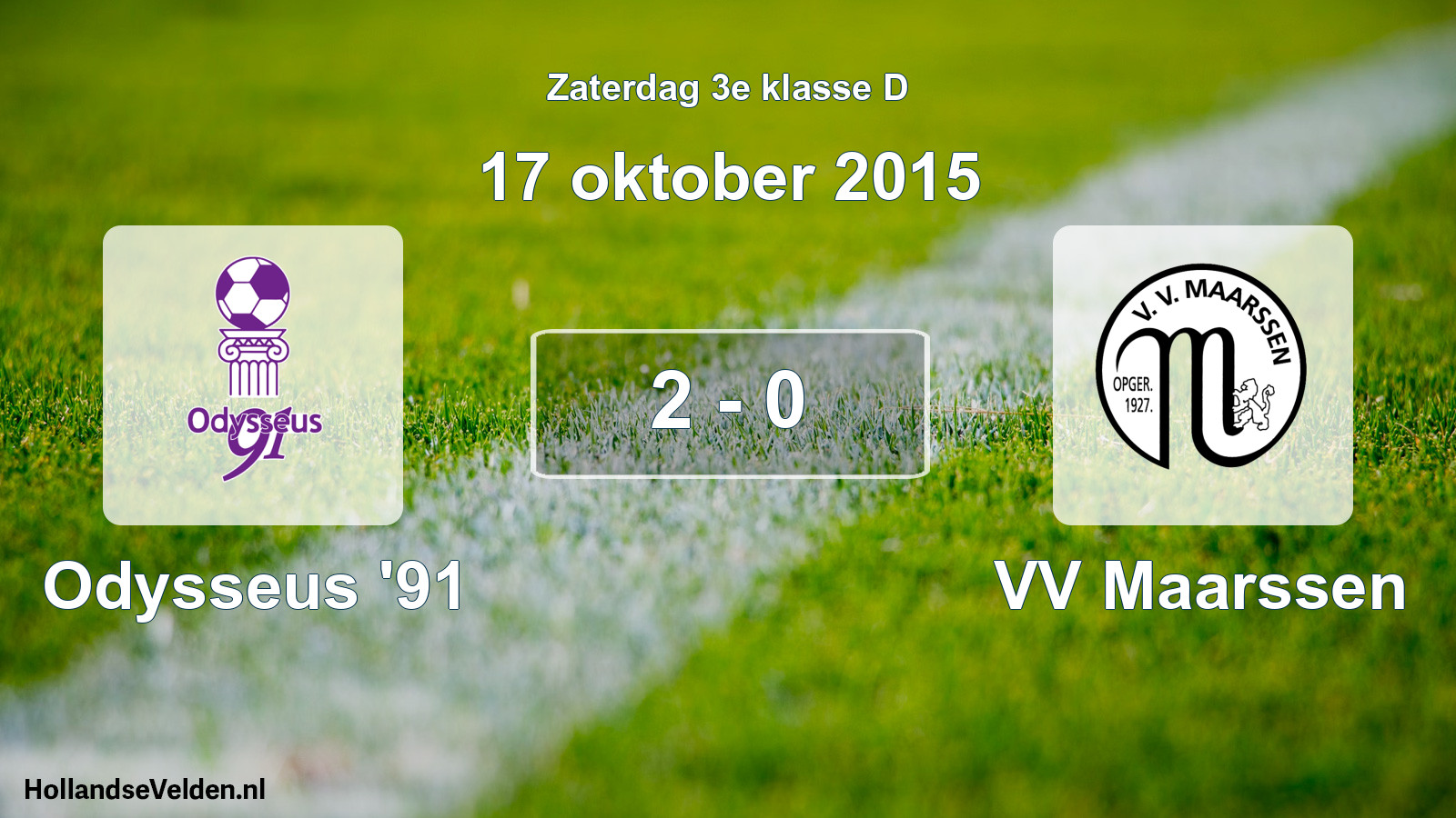 Total number of matches played: Odysseus '91 - VV Maarssen 2 - 0 (17 October 2015)