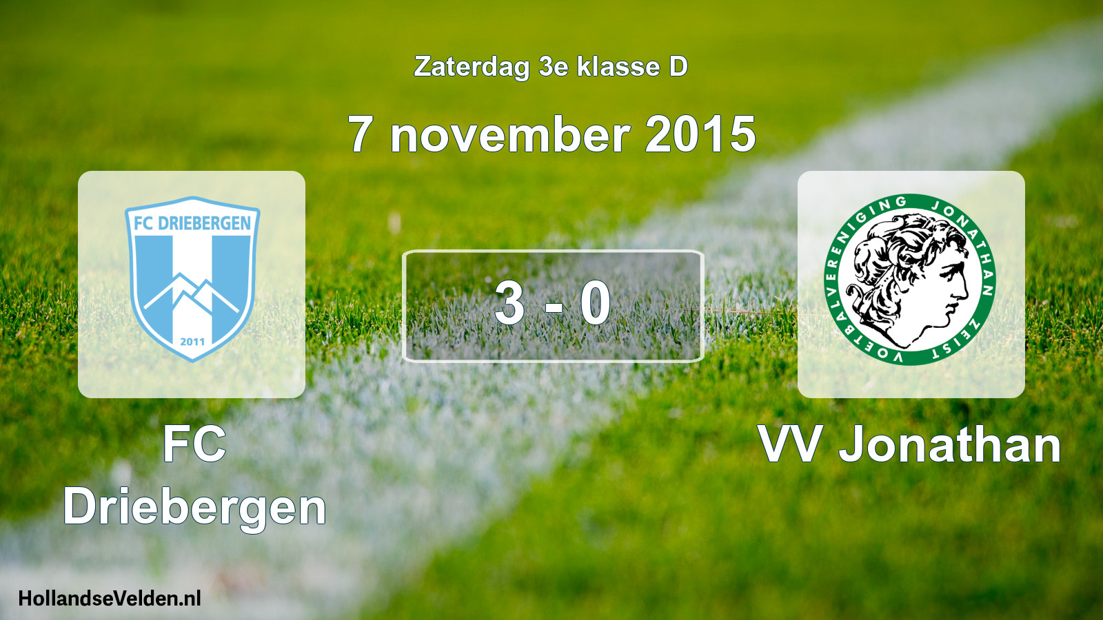 Total number of matches played: FC Driebergen - VV Jonathan 3 - 0 (7 November 2015)
