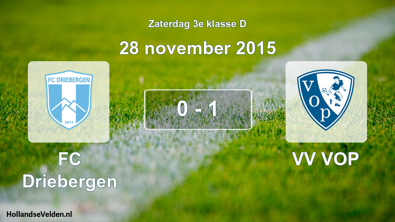 Total number of matches played: FC Driebergen - VV VOP 0 - 1 (28 November 2015)