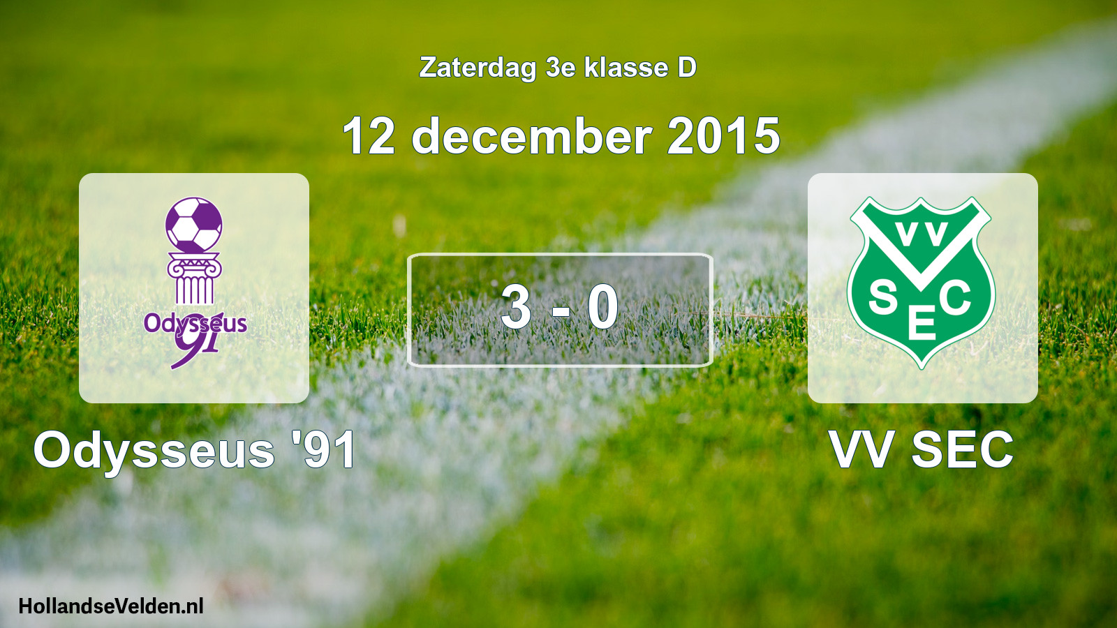 Total number of matches played: Odysseus '91 - VV SEC 3 - 0 (12 December 2015)