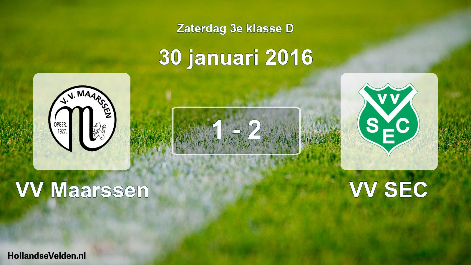 Total number of matches played: VV Maarssen - VV SEC 1 - 2 (30 January 2016)