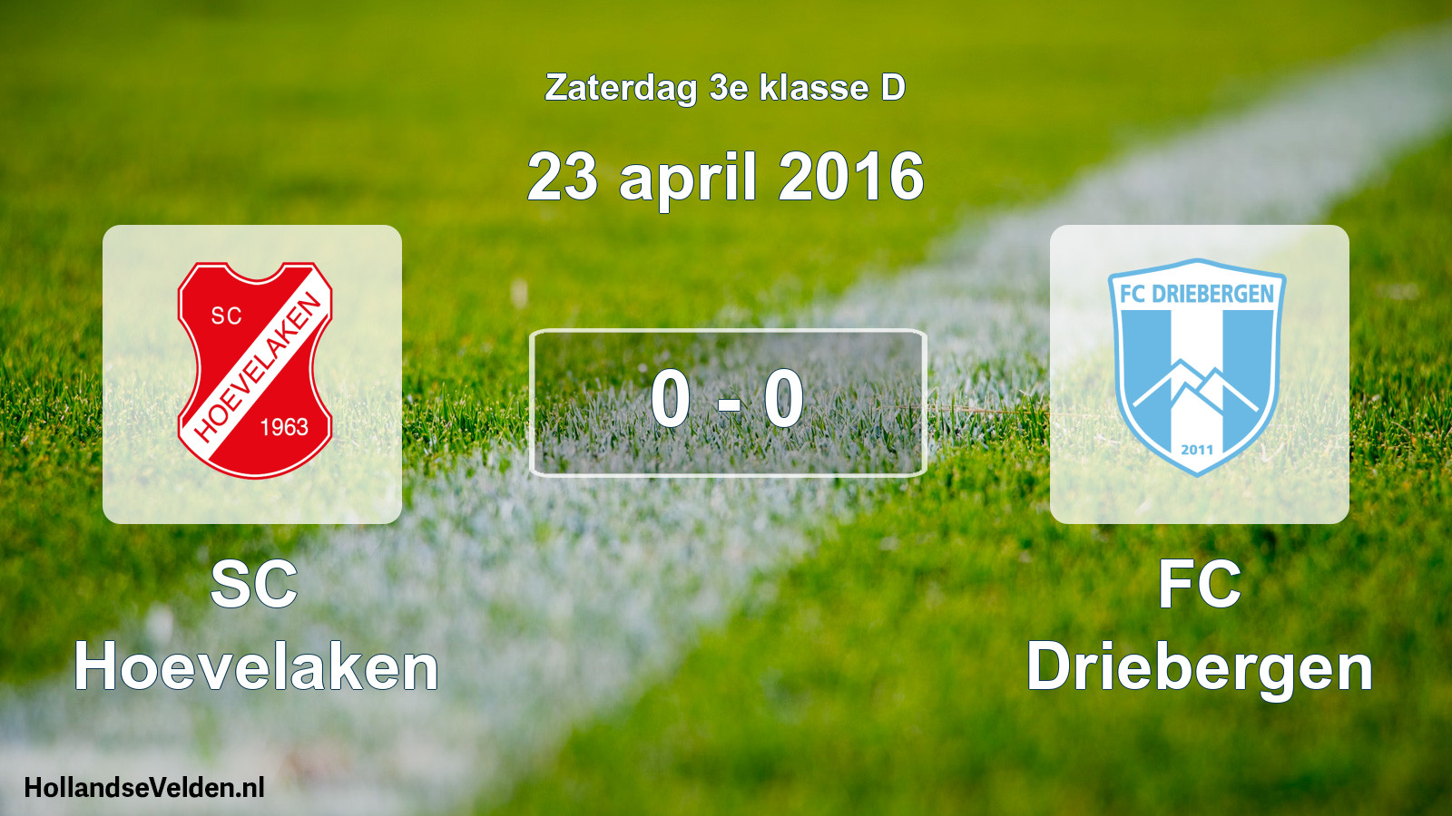 Total number of matches played: SC Hoevelaken - FC Driebergen 0 - 0 (23 April 2016)