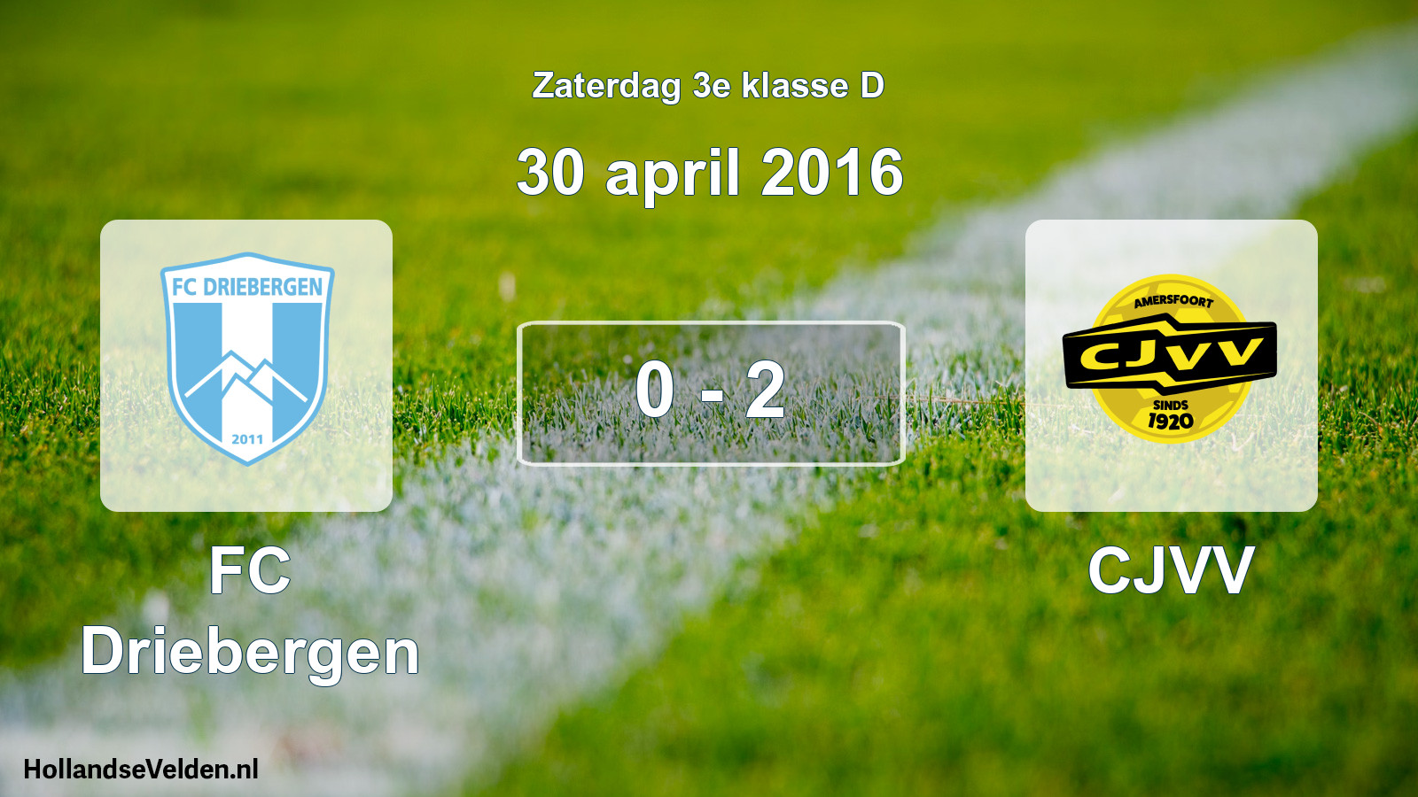 Total number of matches played: FC Driebergen - CJVV 0 - 2 (30 April 2016)