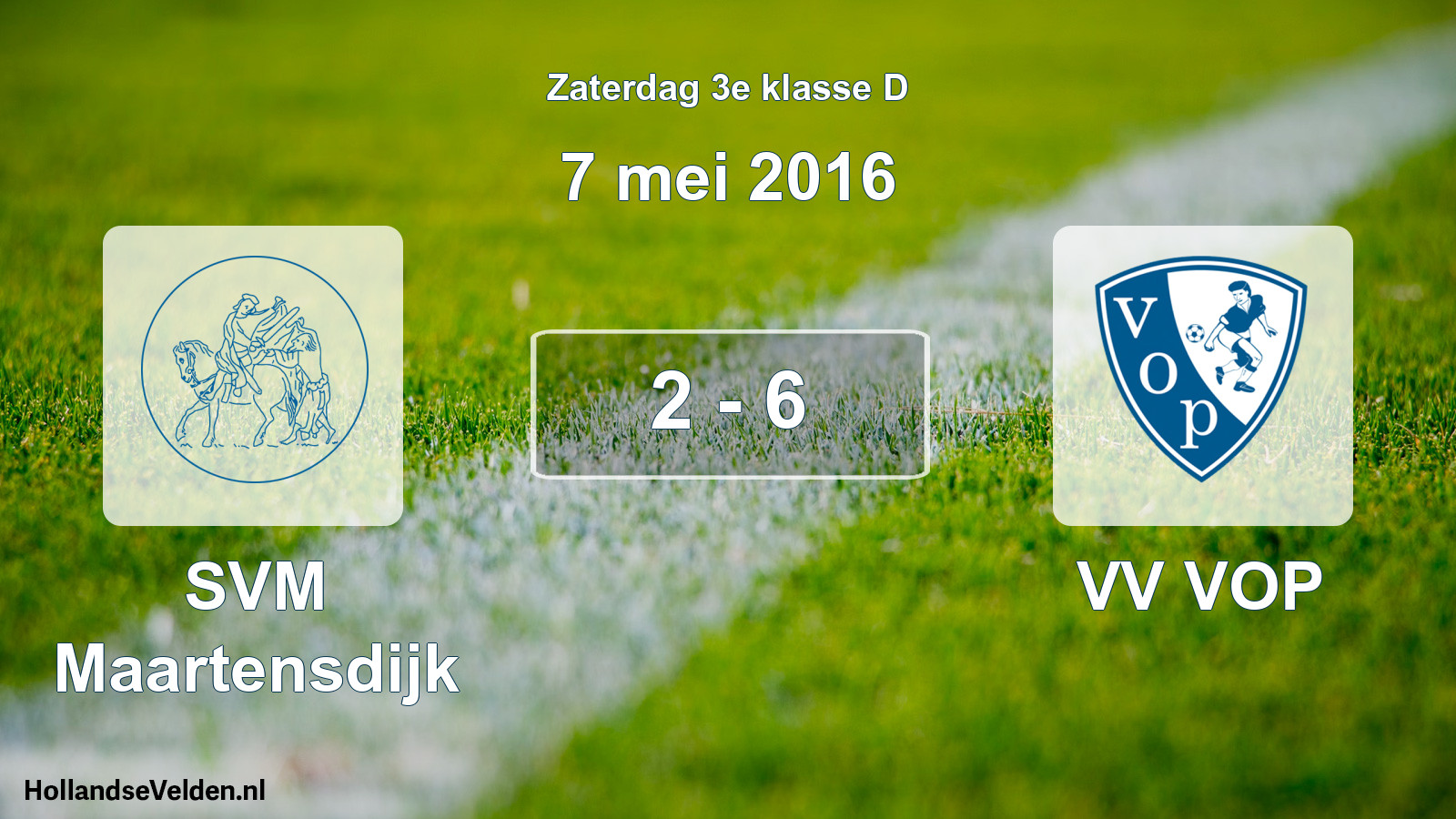 Total number of matches played: SVM Maartensdijk - VV VOP 2 - 6 (7 May 2016)