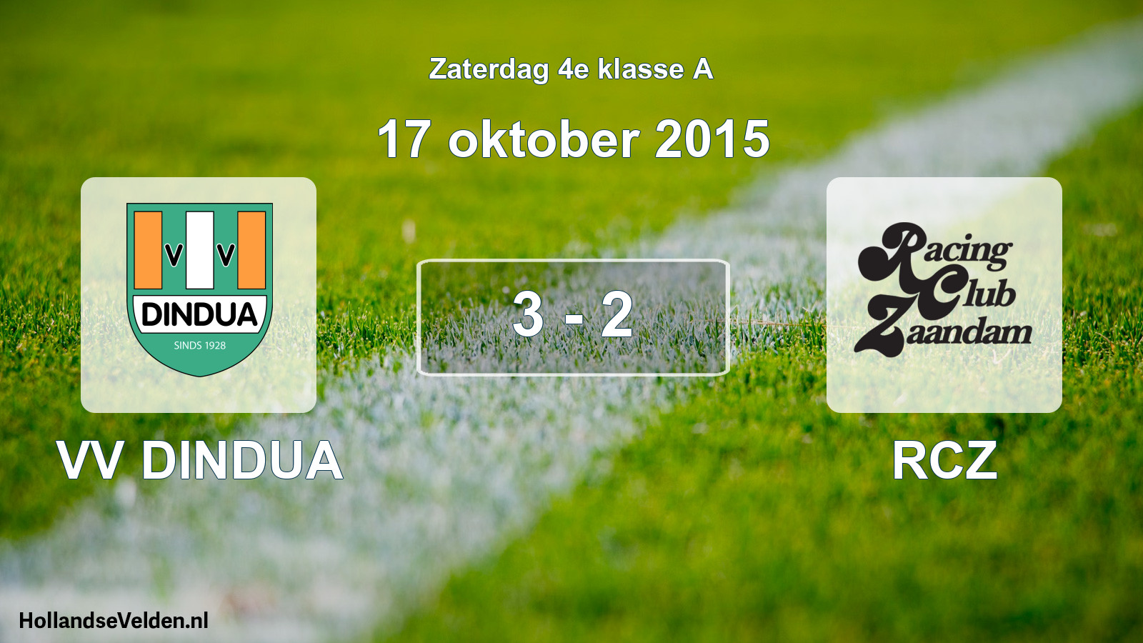 Total number of matches played: VV DINDUA - RCZ 3 - 2 (17 October 2015)