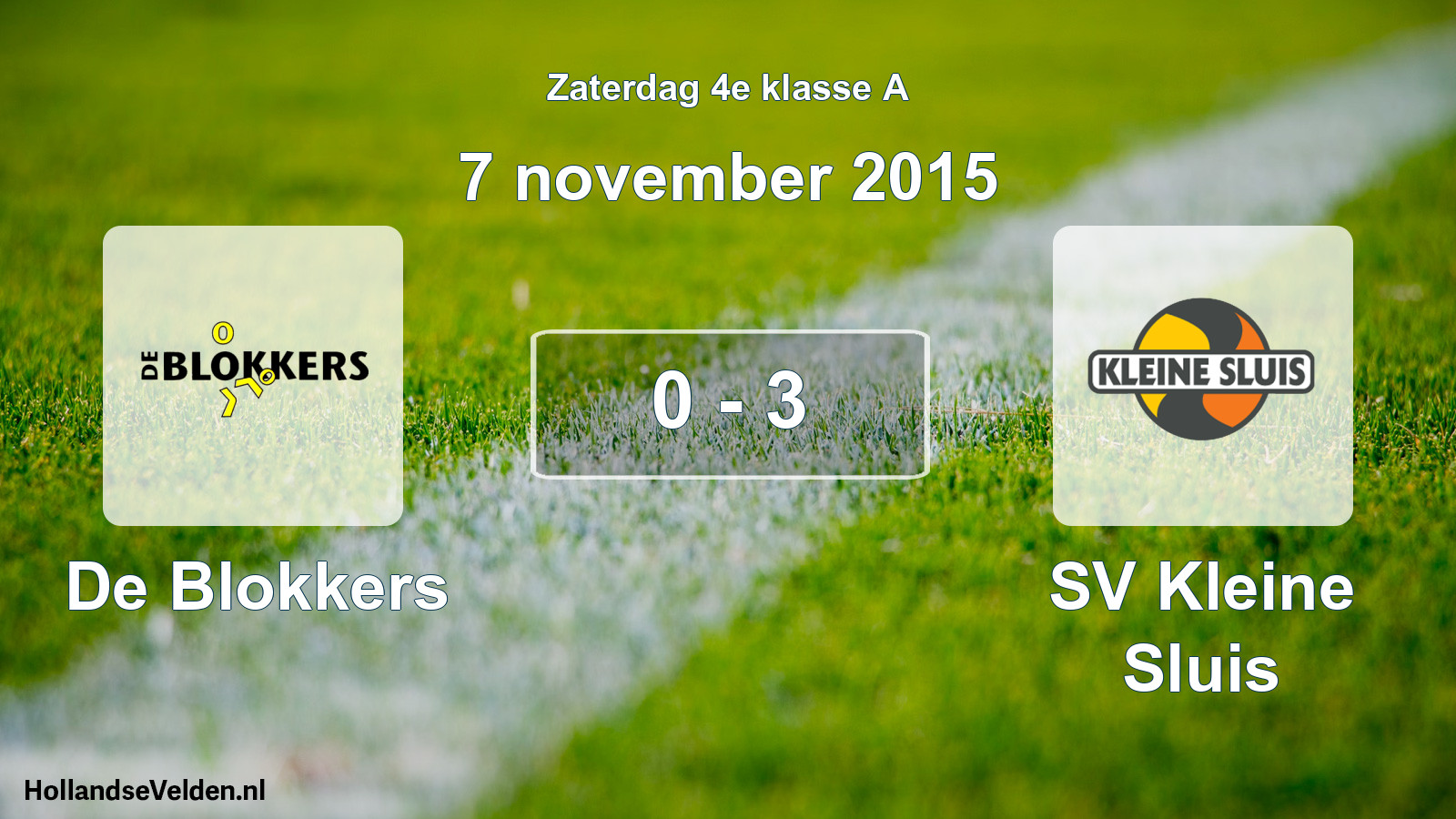 Total number of matches played: De Blokkers - SV Kleine Sluis 0 - 3 (7 November 2015)
