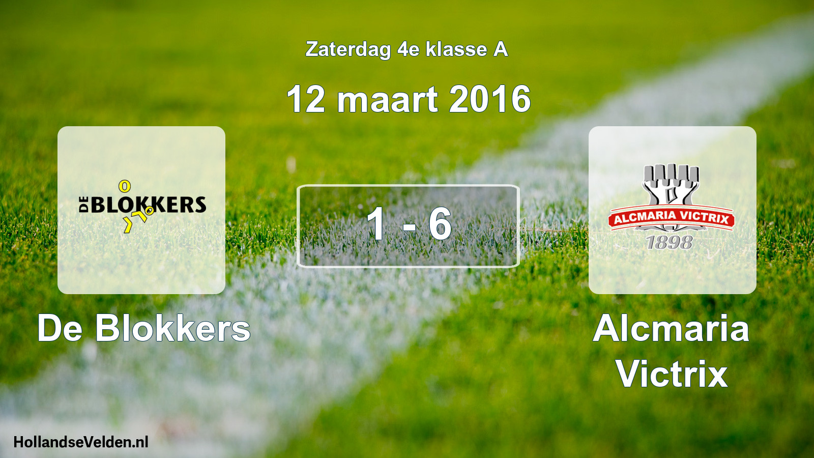 Total number of matches played: De Blokkers - Alcmaria Victrix 1 - 6 (12 March 2016)