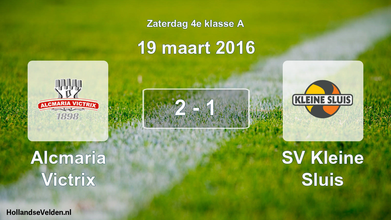 Total number of matches played: Alcmaria Victrix - SV Kleine Sluis 2 - 1 (19 March 2016)