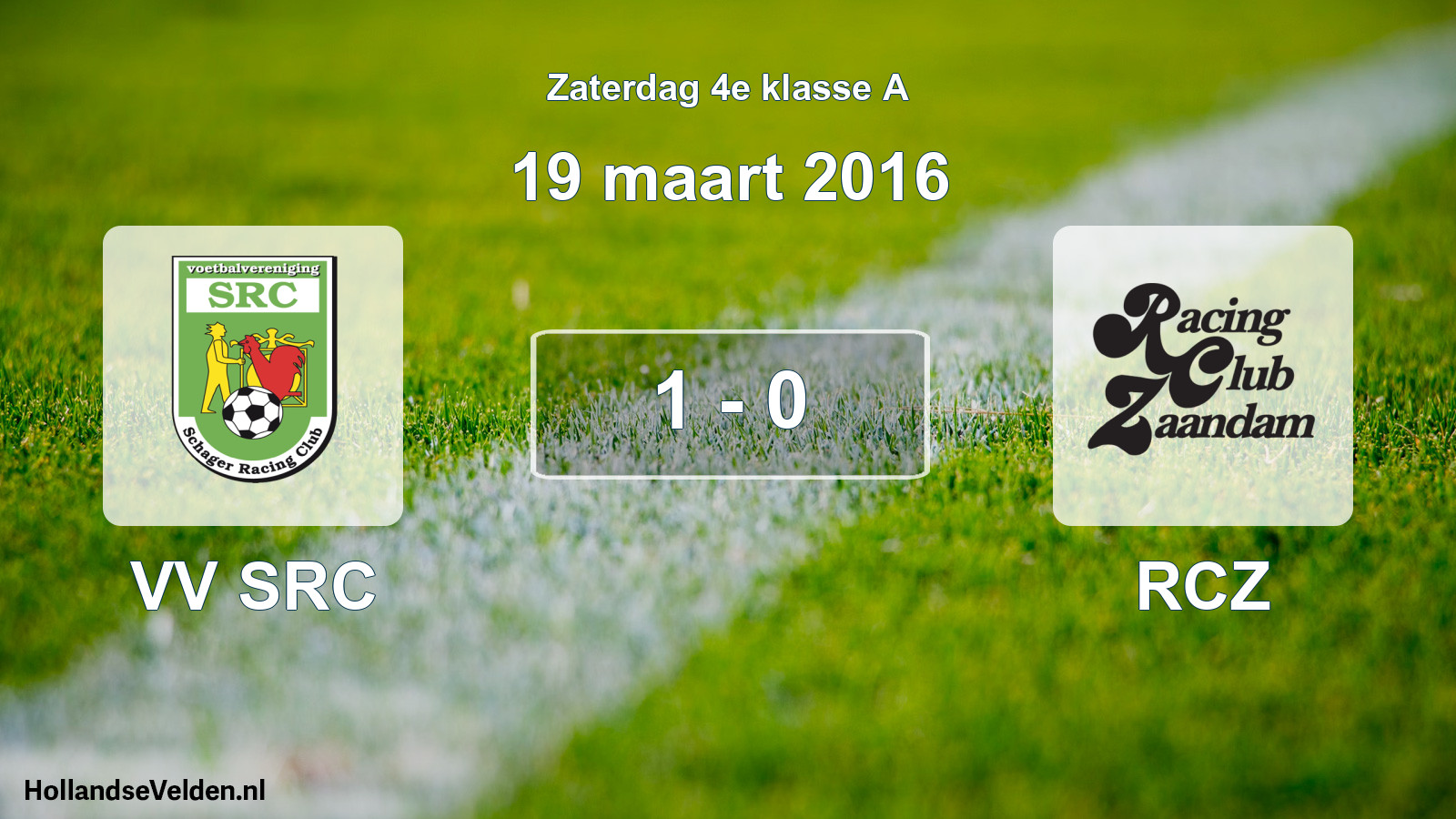 Total number of matches played: VV SRC - RCZ 1 - 0 (19 March 2016)