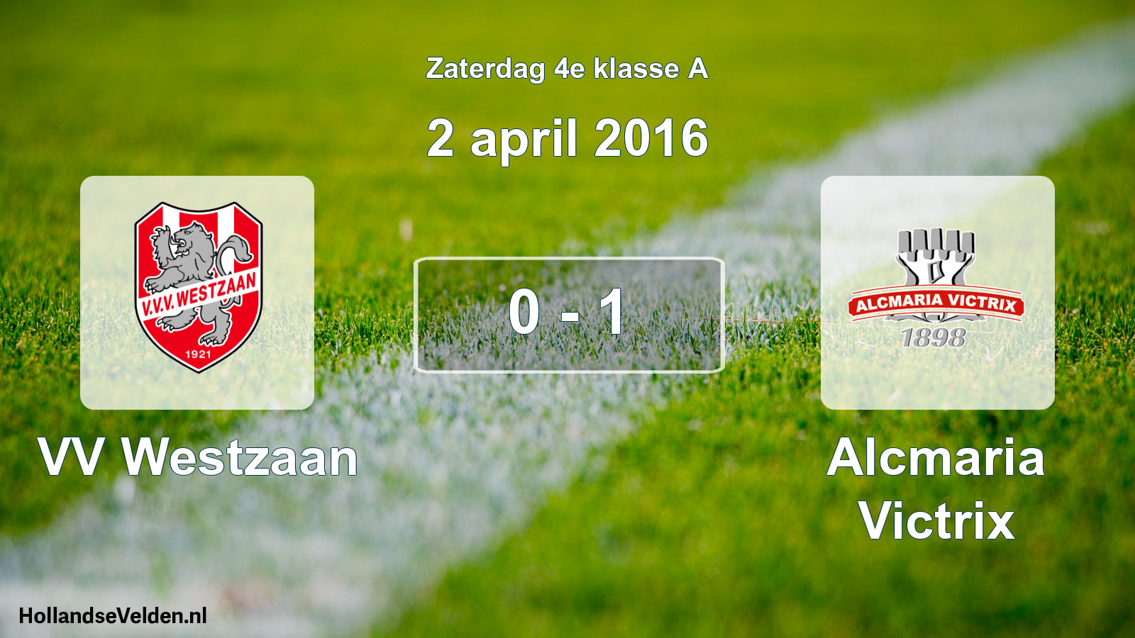 Total number of matches played: VV Westzaan - Alcmaria Victrix 0 - 1 (2 April 2016)