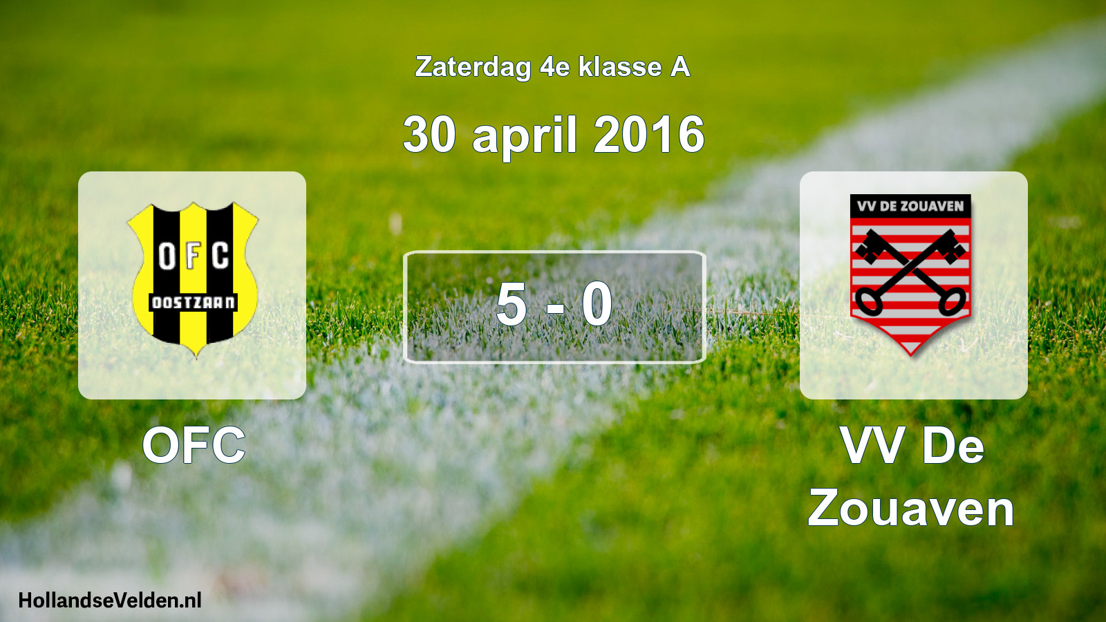 Total number of matches played: OFC - VV De Zouaven 5 - 0 (30 April 2016)
