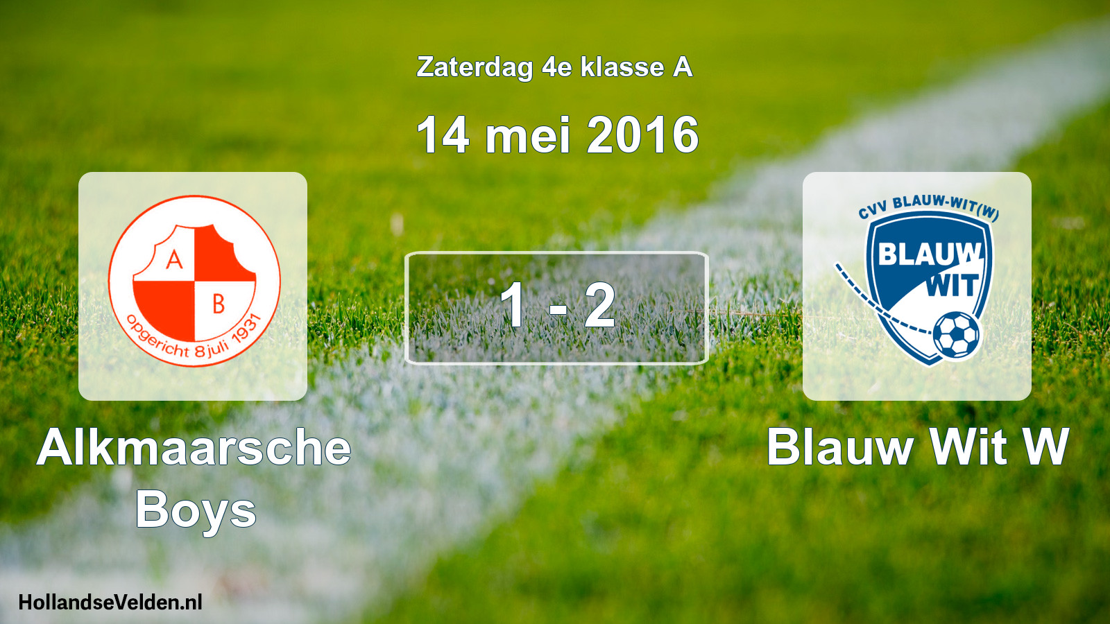 Total number of matches played: Alkmaarsche Boys - Blauw Wit W 1 - 2 (14 May 2016)