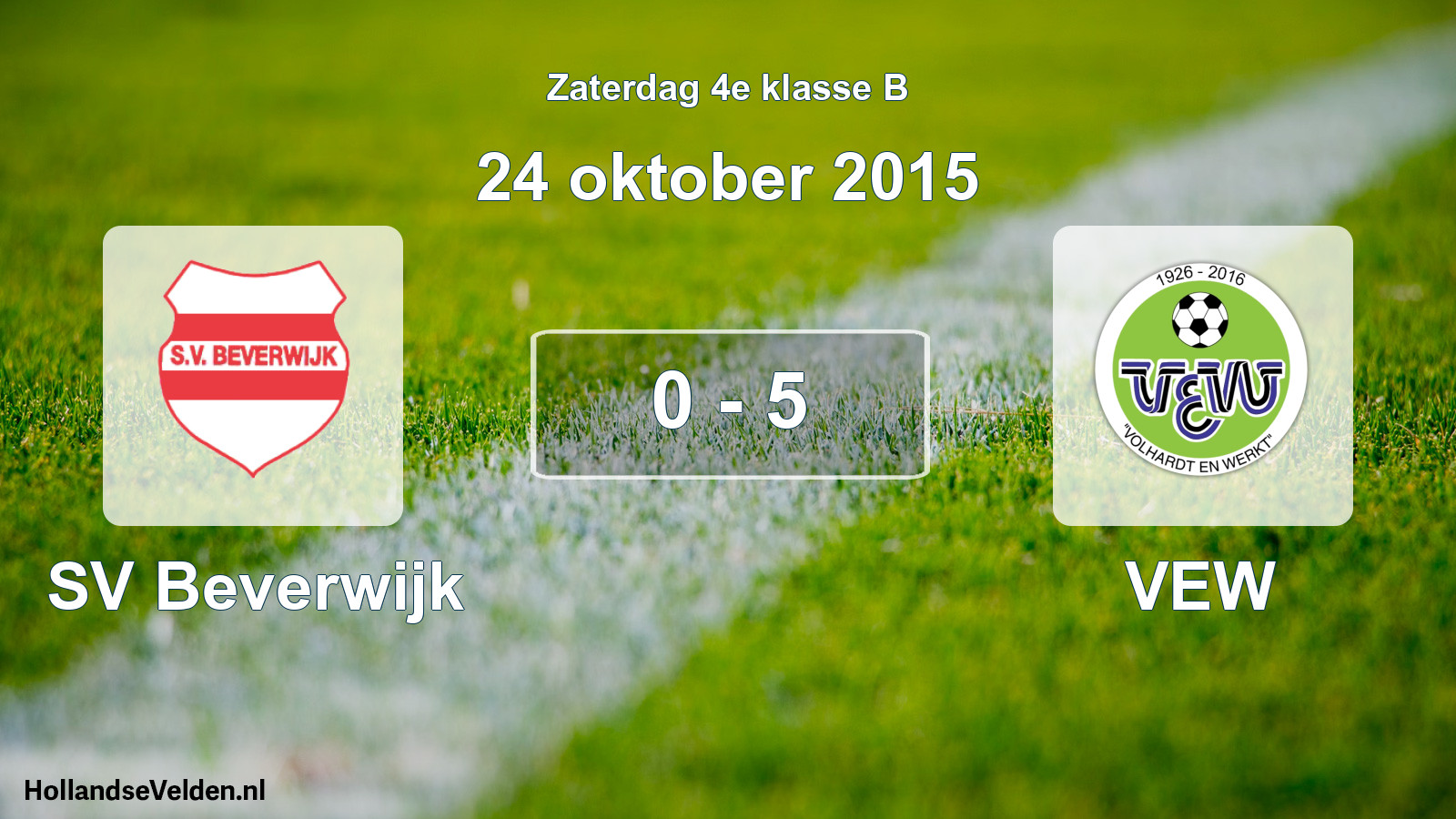Total number of matches played: SV Beverwijk - VEW 0 - 5 (24 October 2015)