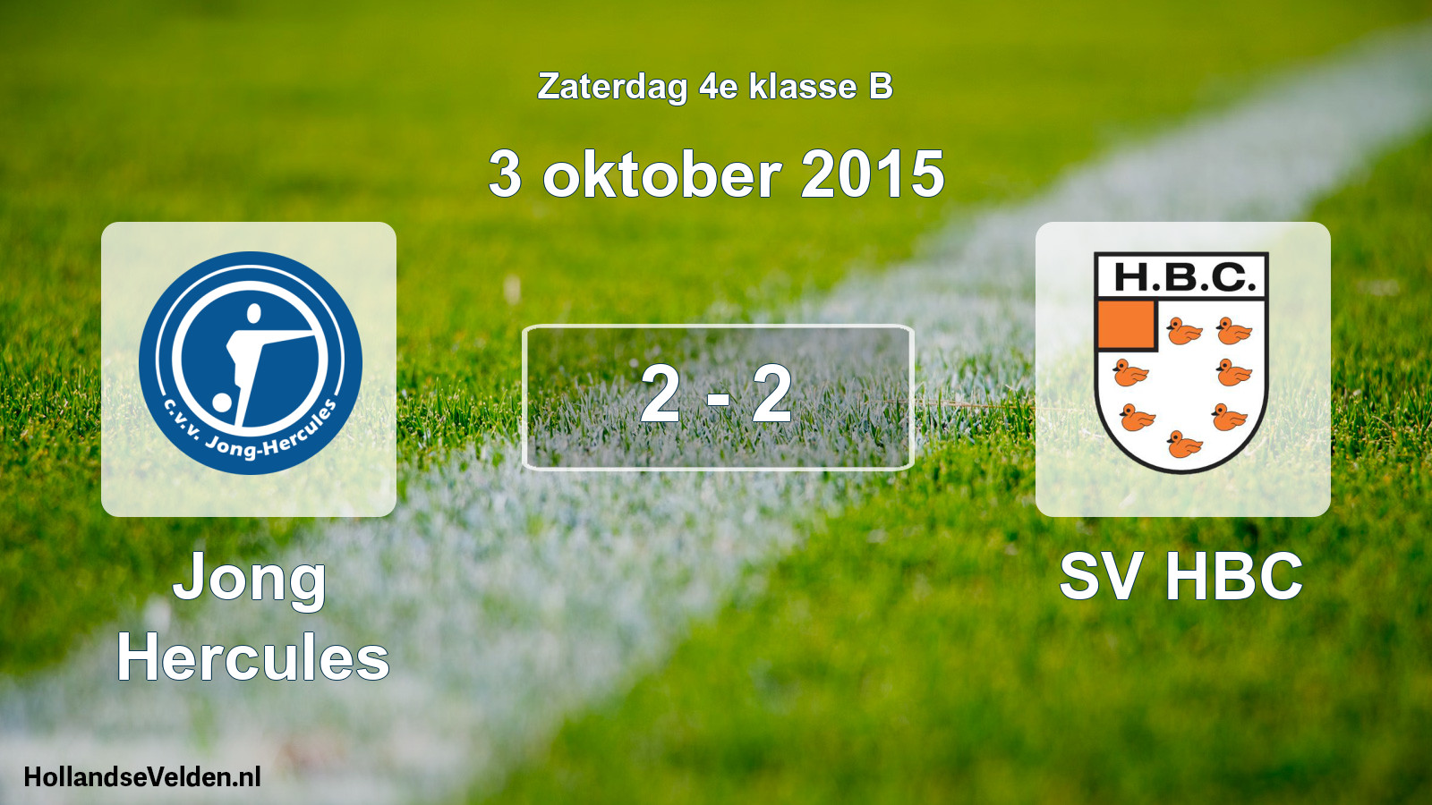 Total number of matches played: Jong Hercules - SV HBC 2 - 2 (3 October 2015)