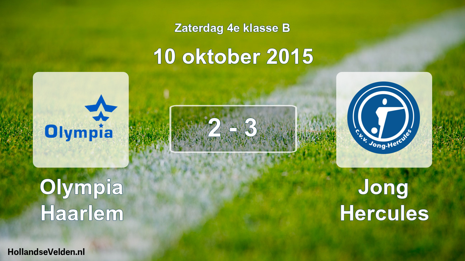 Total number of matches played: Olympia Haarlem - Jong Hercules 2 - 3 (10 October 2015)