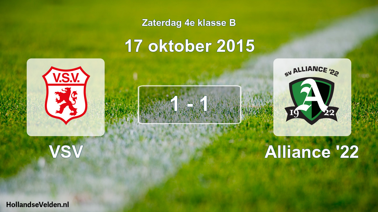 Total number of matches played: VSV - Alliance '22 1 - 1 (17 October 2015)