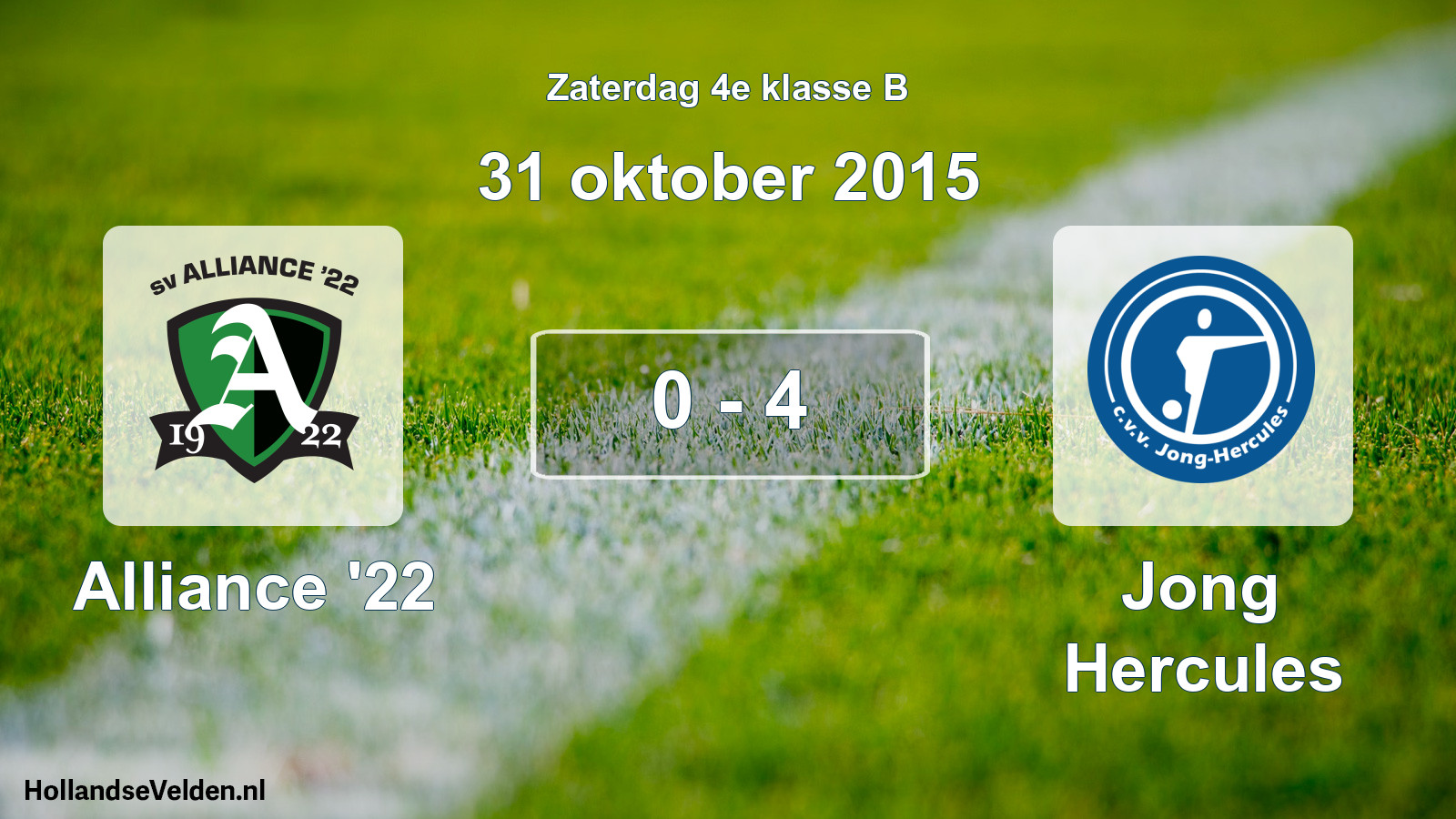 Total number of matches played: Alliance '22 - Jong Hercules 0 - 4 (31 October 2015)