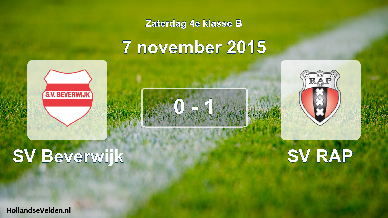 Total number of matches played: SV Beverwijk - SV RAP 0 - 1 (7 November 2015)