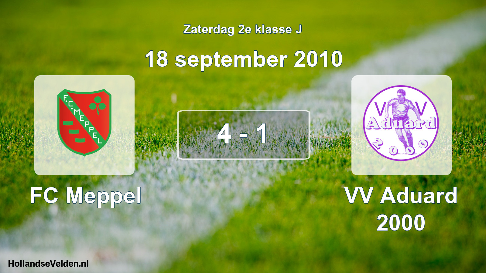 Total number of matches played: FC Meppel - VV Aduard 2000 4 - 1 (18 September 2010)