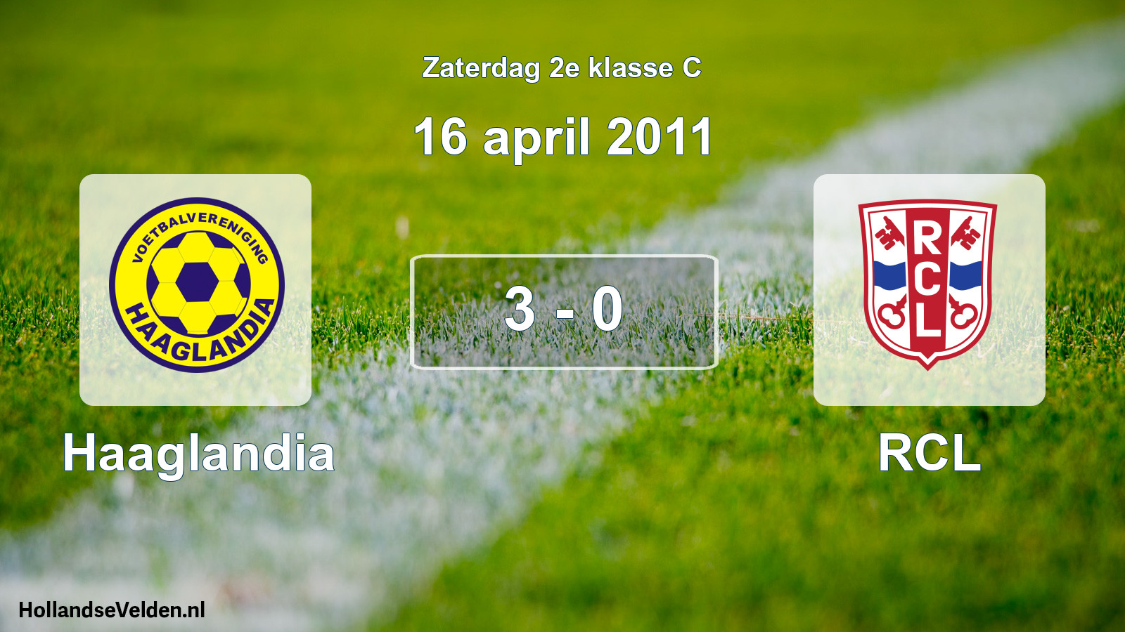Total number of matches played: Haaglandia - RCL 3 - 0 (16 April 2011)