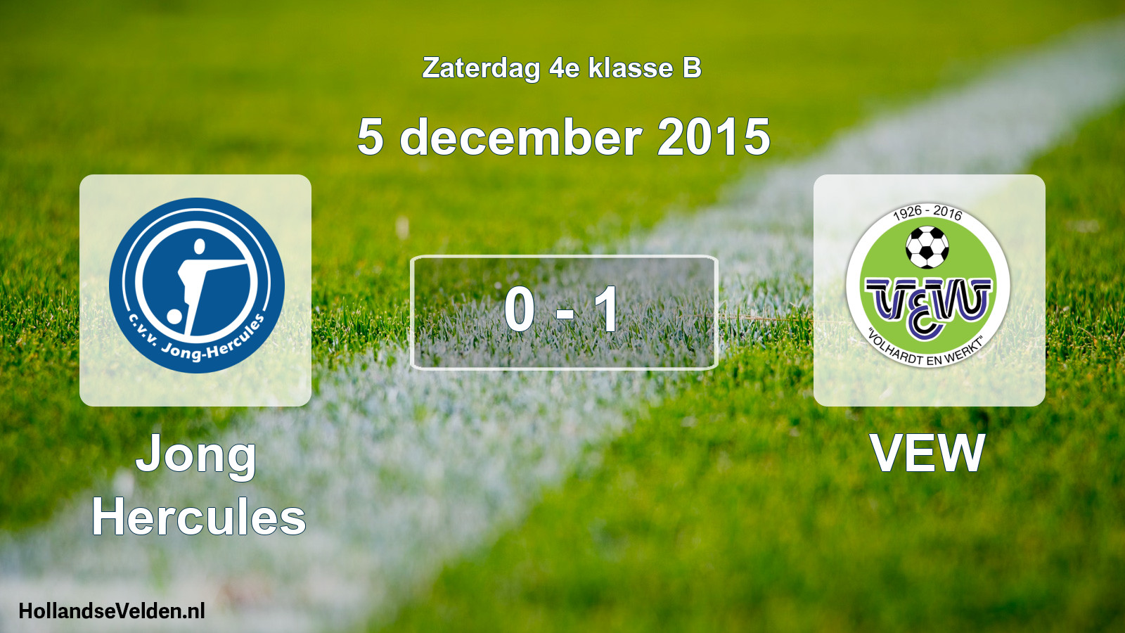 Total number of matches played: Jong Hercules - VEW 0 - 1 (5 December 2015)