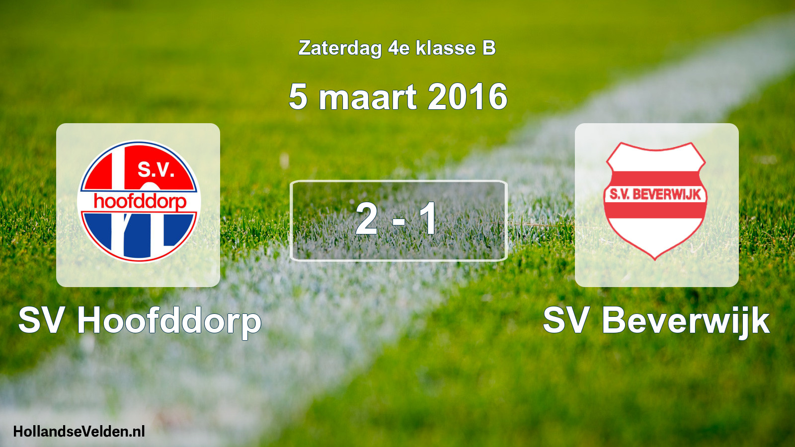 Total number of matches played: SV Hoofddorp - SV Beverwijk 2 - 1 (5 March 2016)