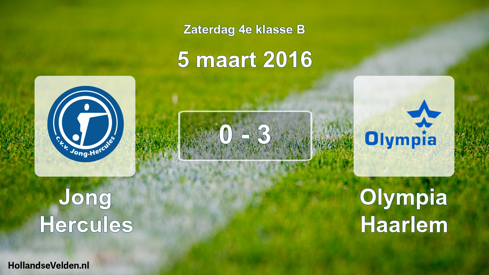 Total number of matches played: Jong Hercules - Olympia Haarlem 0 - 3 (5 March 2016)