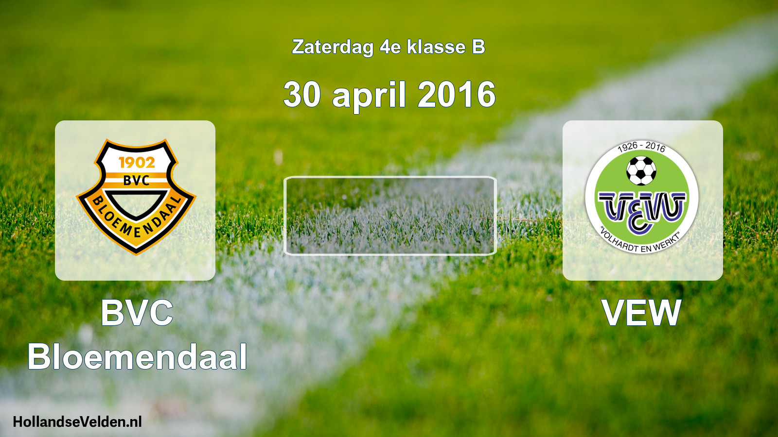 Scheduled Match: BVC Bloemendaal - VEW (30 April 2016)