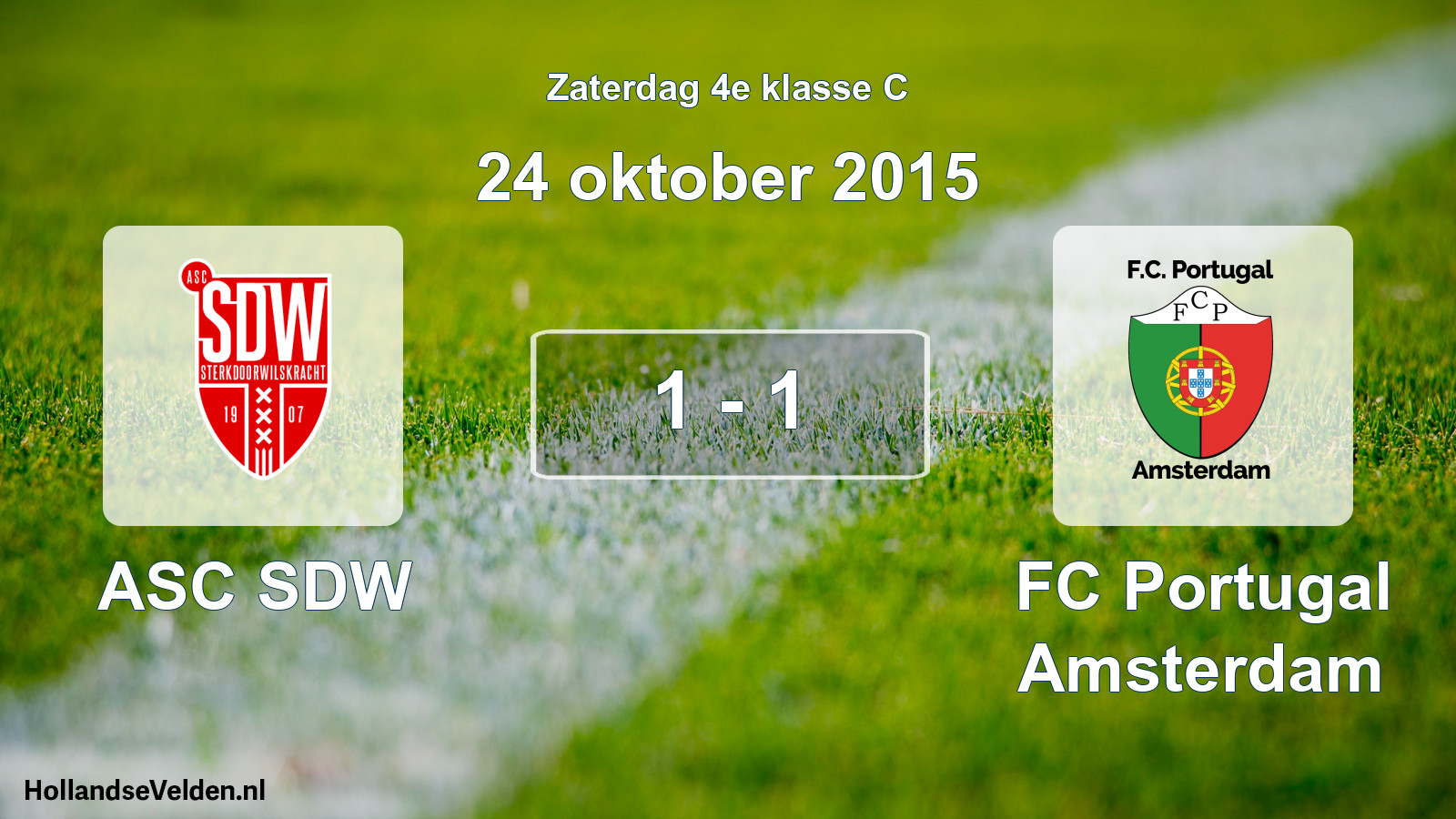 Total number of matches played: ASC SDW - FC Portugal Amsterdam 1 - 1 (24 October 2015)