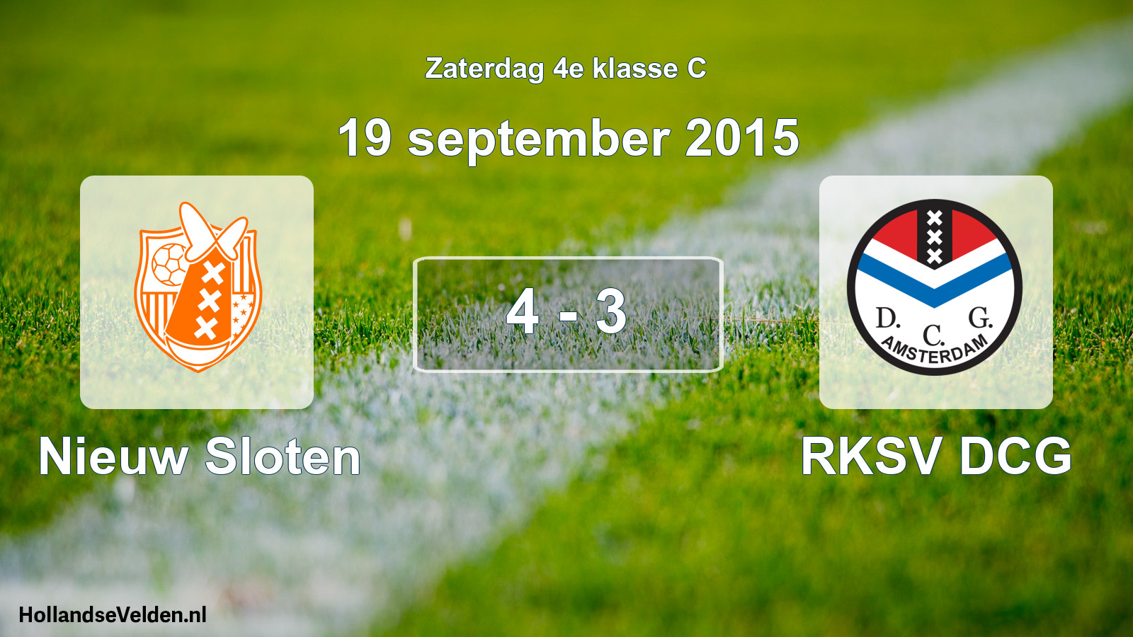 Total number of matches played: Nieuw Sloten - RKSV DCG 4 - 3 (19 September 2015)