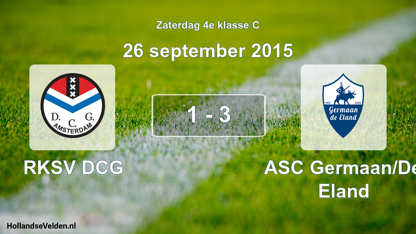 Total number of matches played: RKSV DCG - ASC Germaan/De Eland 1 - 3 (26 September 2015)