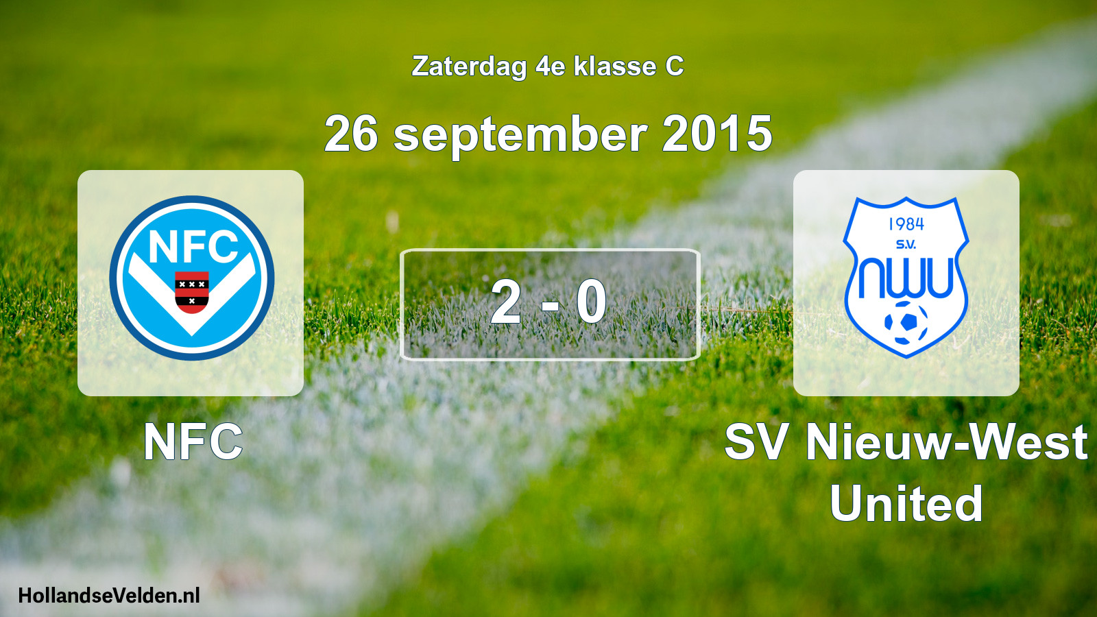 Total number of matches played: NFC - SV Nieuw-West United 2 - 0 (26 September 2015)