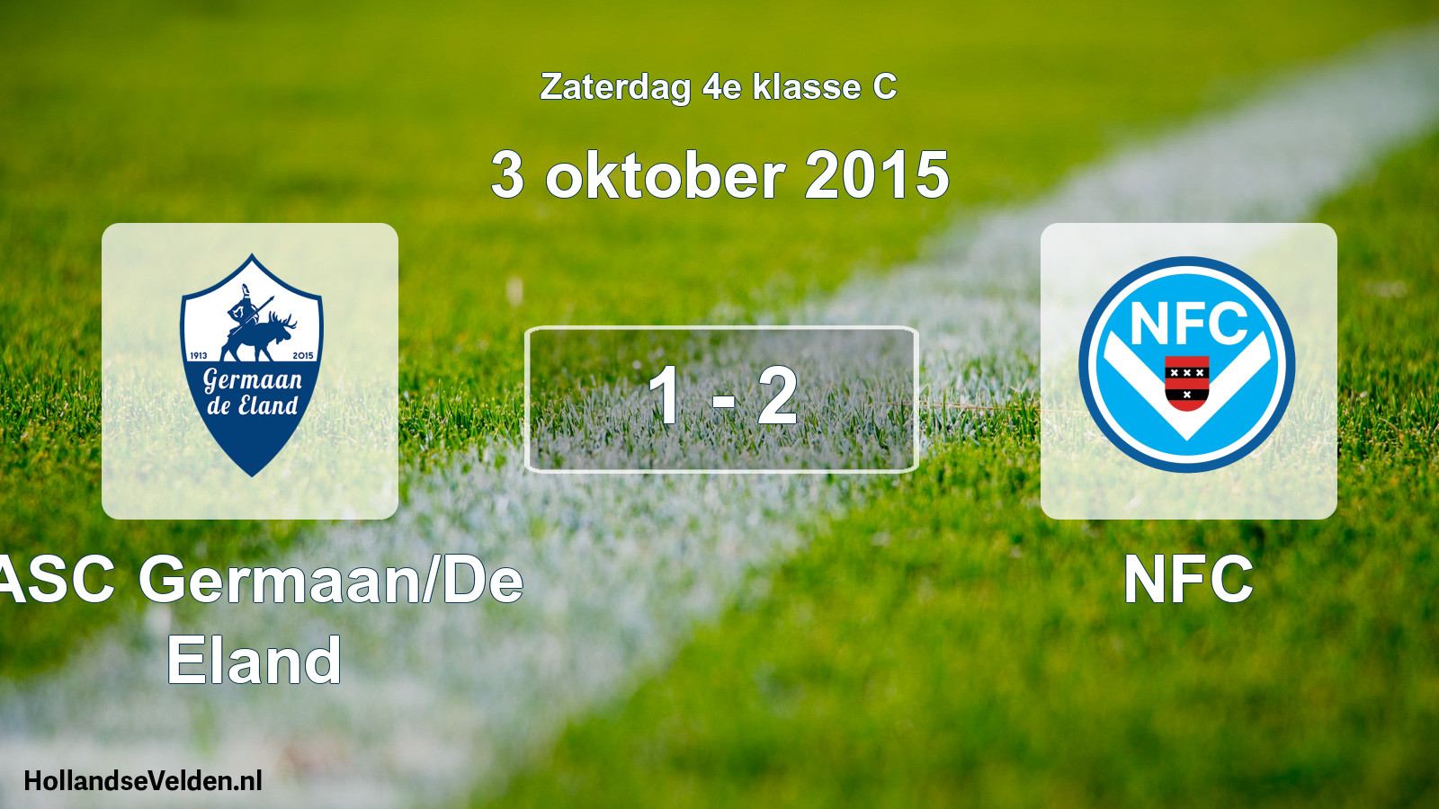Total number of matches played: ASC Germaan/De Eland - NFC 1 - 2 (3 October 2015)