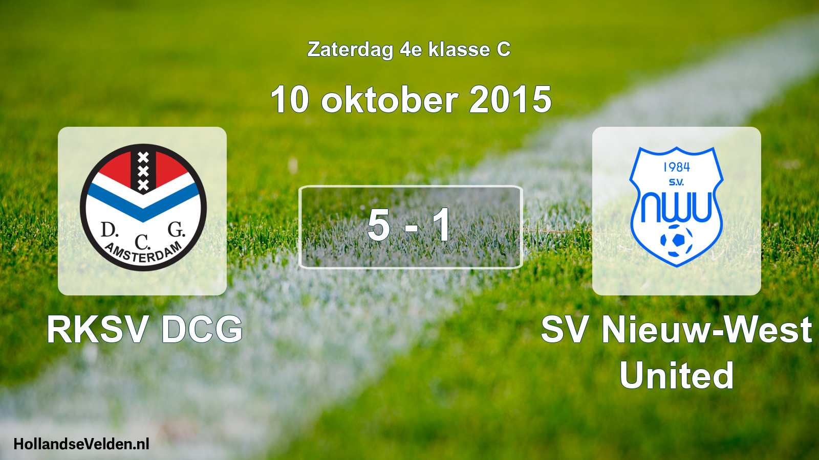 Total number of matches played: RKSV DCG - SV Nieuw-West United 5 - 1 (10 October 2015)