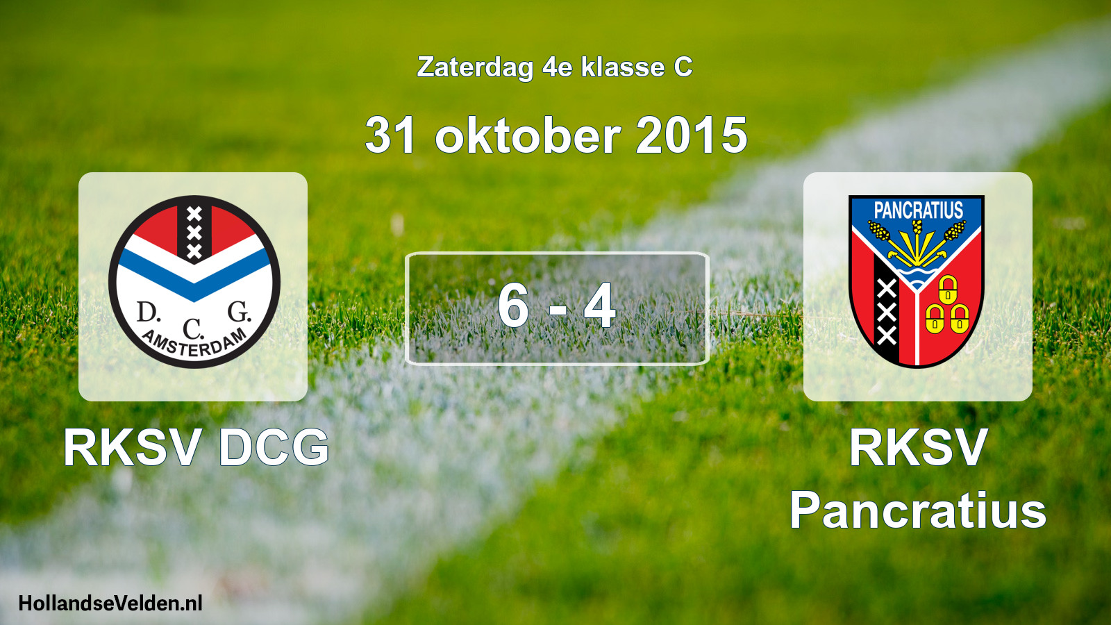 Total number of matches played: RKSV DCG - RKSV Pancratius 6 - 4 (31 October 2015)