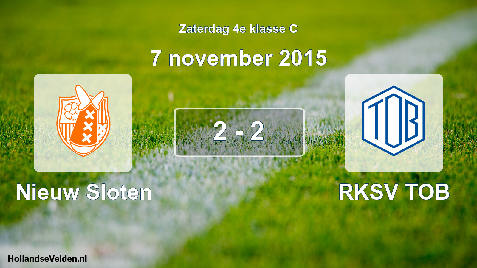 Total number of matches played: Nieuw Sloten - RKSV TOB 2 - 2 (7 November 2015)