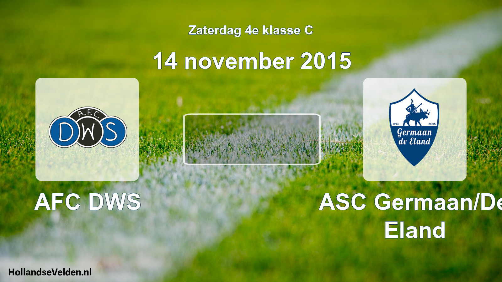Scheduled Match: AFC DWS - ASC Germaan/De Eland (14 November 2015)