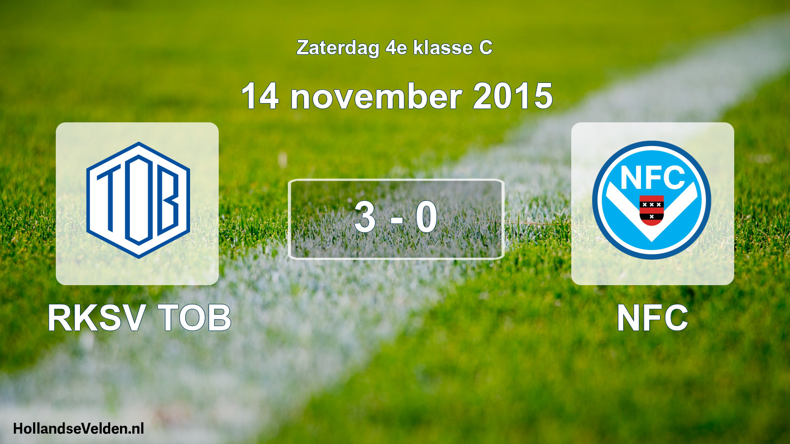 Total number of matches played: RKSV TOB - NFC 3 - 0 (14 November 2015)