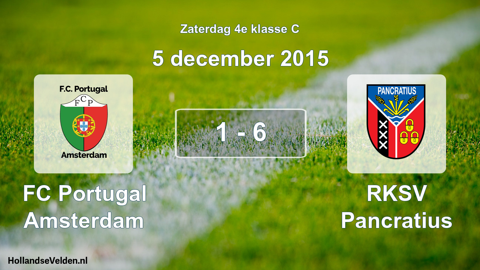 Total number of matches played: FC Portugal Amsterdam - RKSV Pancratius 1 - 6 (5 December 2015)