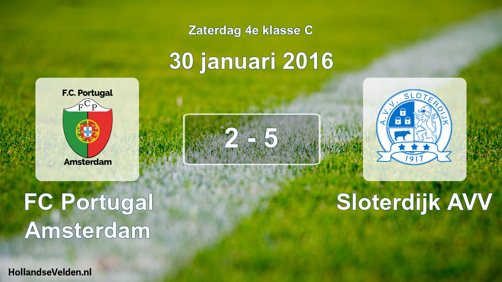 Total number of matches played: FC Portugal Amsterdam - Sloterdijk AVV 2 - 5 (30 January 2016)