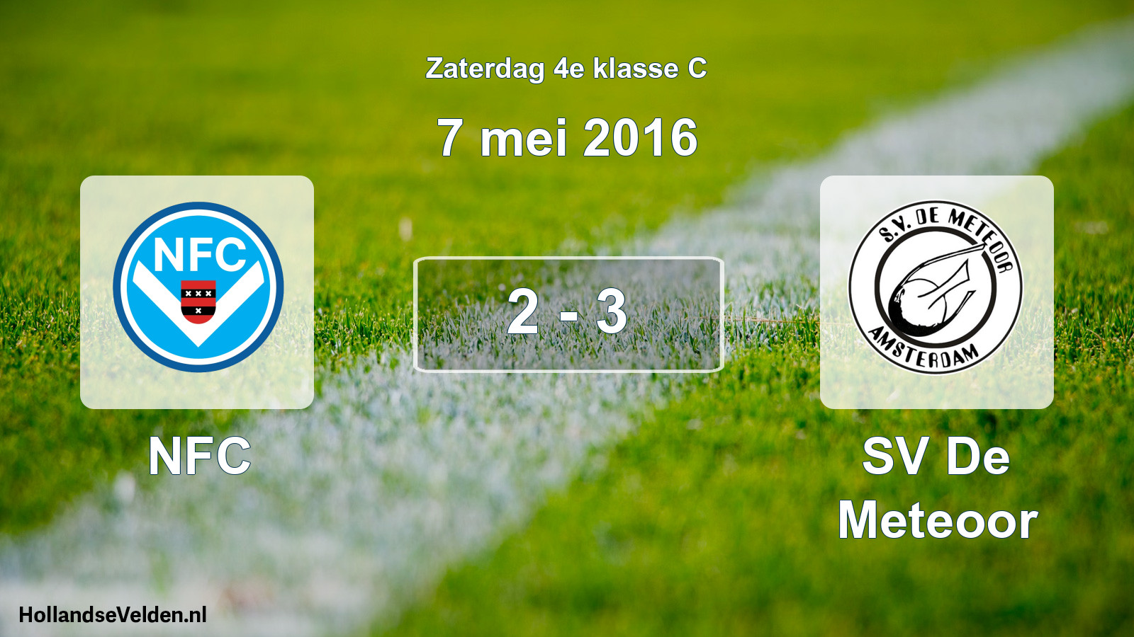 Total number of matches played: NFC - SV De Meteoor 2 - 3 (7 May 2016)