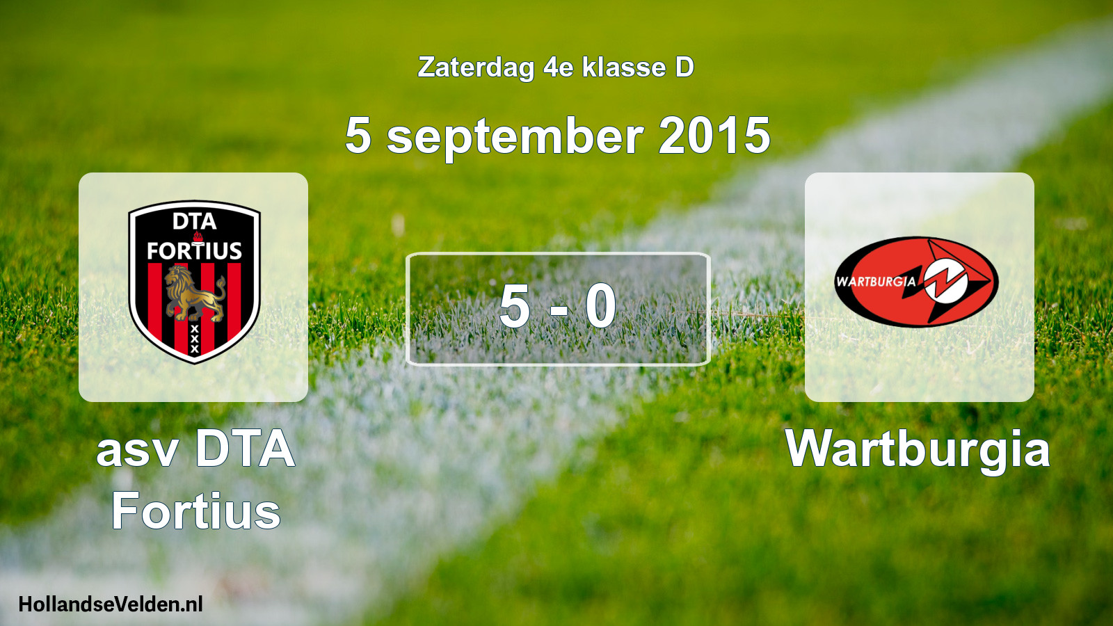 Total number of matches played: asv DTA Fortius - Wartburgia 5 - 0 (5 September 2015)