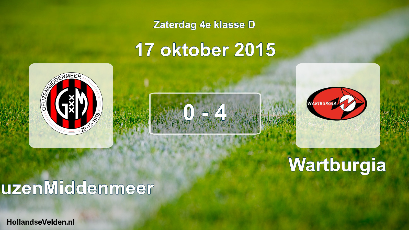 Total number of matches played: GeuzenMiddenmeer - Wartburgia 0 - 4 (17 October 2015)
